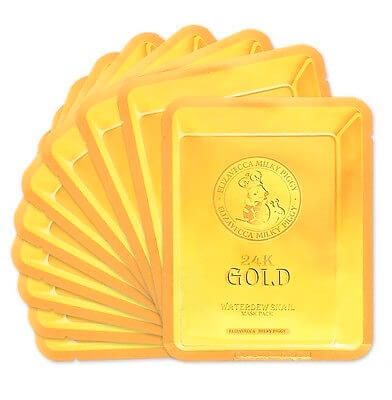 Маска с золотом и экстрактом улитки Elizavecca 24k Gold Water Dew Snail Mask