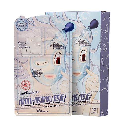 Трехшаговый омолаживающий набор для лица Elizavecca Anti-Aging EGF Aqua Mask Pack