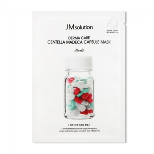 Успокаивающая восстанавливающая маска с центеллой JMSOLUTION DERMA CARE CENTELLA MADECA CAPSULE MASK